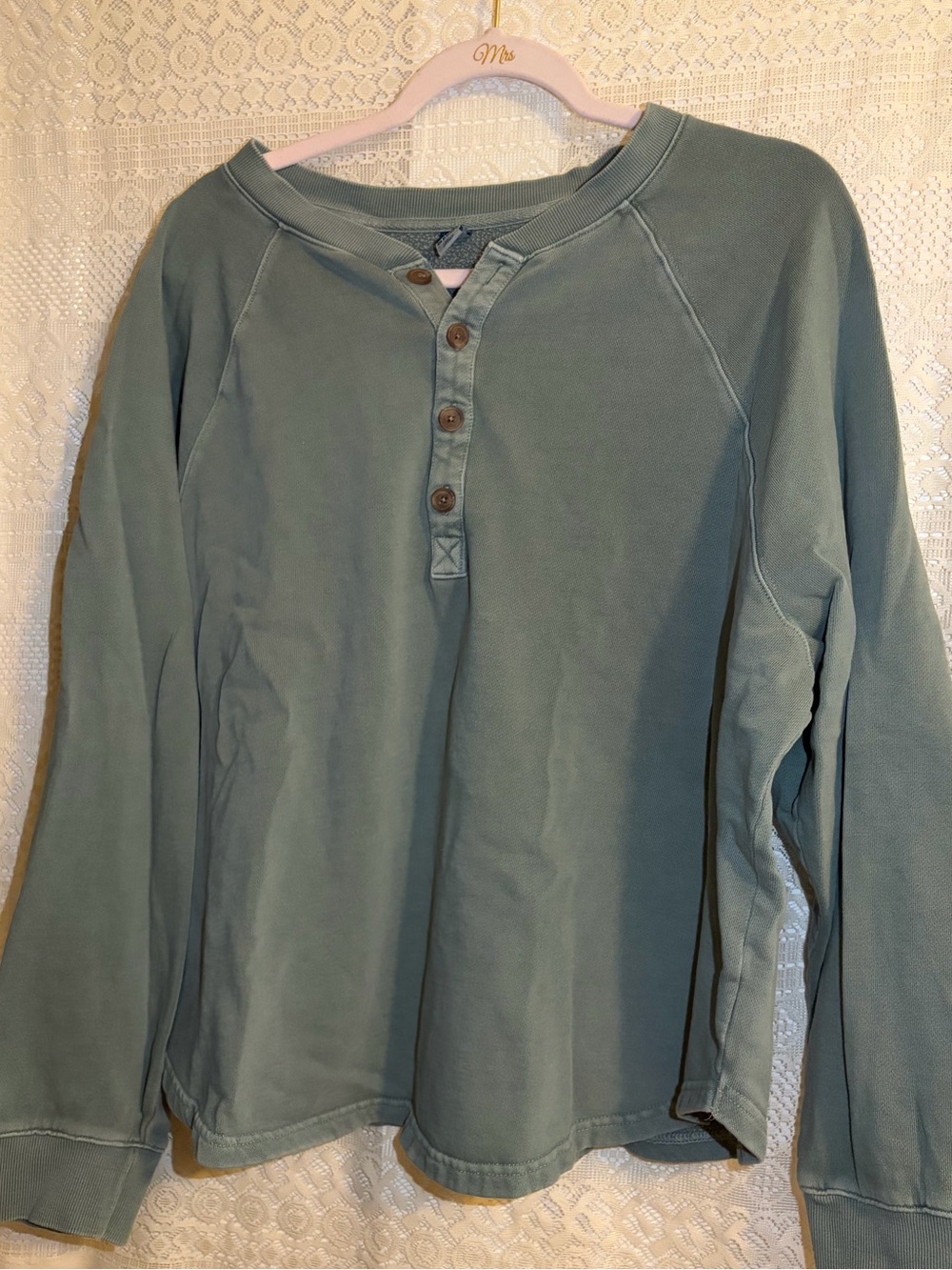 sage green crew neck